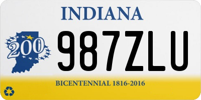 IN license plate 987ZLU