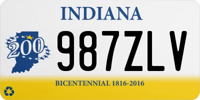 IN license plate 987ZLV