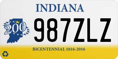 IN license plate 987ZLZ