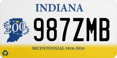 IN license plate 987ZMB