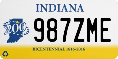 IN license plate 987ZME