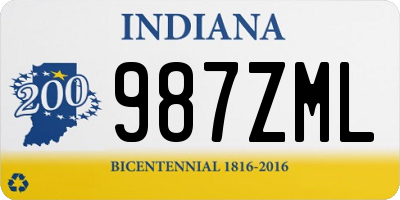 IN license plate 987ZML