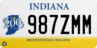 IN license plate 987ZMM