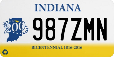 IN license plate 987ZMN