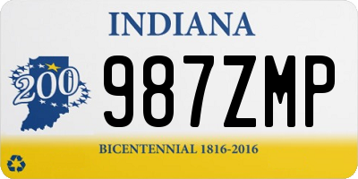 IN license plate 987ZMP