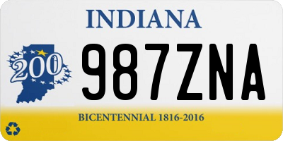 IN license plate 987ZNA