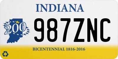 IN license plate 987ZNC