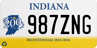 IN license plate 987ZNG