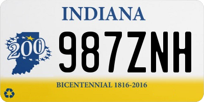 IN license plate 987ZNH