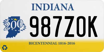 IN license plate 987ZOK