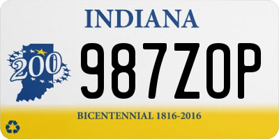 IN license plate 987ZOP