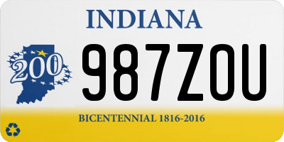 IN license plate 987ZOU