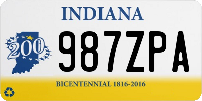 IN license plate 987ZPA