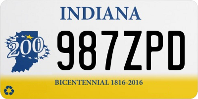 IN license plate 987ZPD