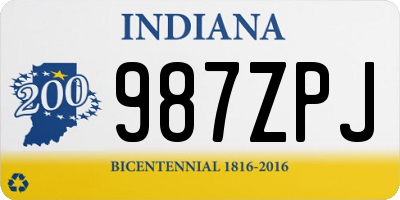 IN license plate 987ZPJ