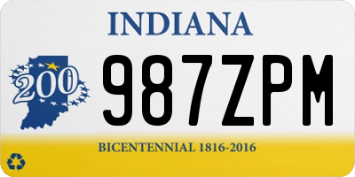 IN license plate 987ZPM