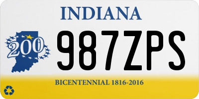 IN license plate 987ZPS