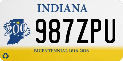 IN license plate 987ZPU