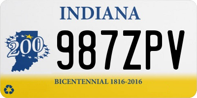 IN license plate 987ZPV