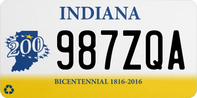 IN license plate 987ZQA