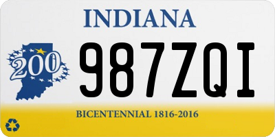 IN license plate 987ZQI