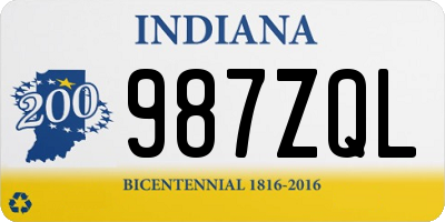 IN license plate 987ZQL