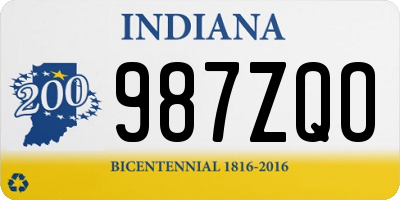 IN license plate 987ZQO