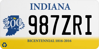 IN license plate 987ZRI