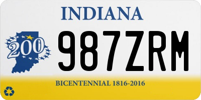 IN license plate 987ZRM