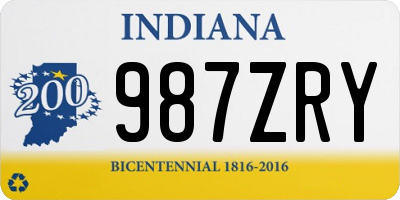 IN license plate 987ZRY