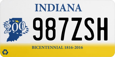 IN license plate 987ZSH