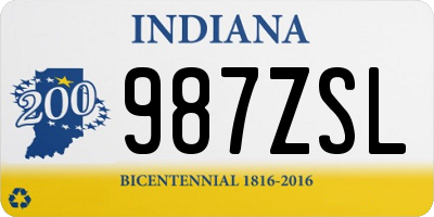 IN license plate 987ZSL