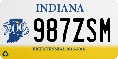 IN license plate 987ZSM