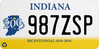 IN license plate 987ZSP