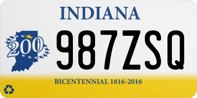 IN license plate 987ZSQ