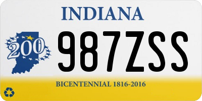 IN license plate 987ZSS