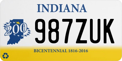 IN license plate 987ZUK