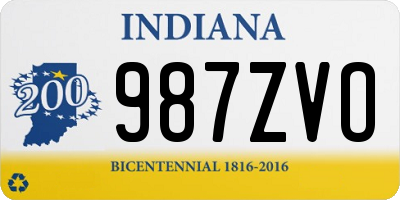 IN license plate 987ZVO