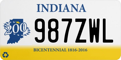 IN license plate 987ZWL