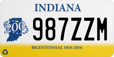 IN license plate 987ZZM