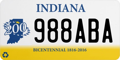 IN license plate 988ABA