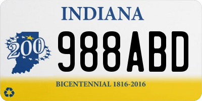 IN license plate 988ABD