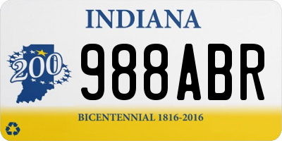 IN license plate 988ABR