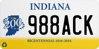 IN license plate 988ACK