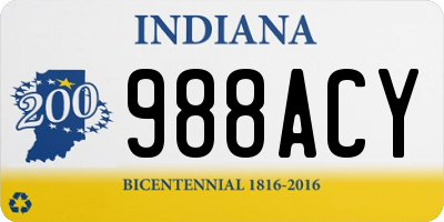 IN license plate 988ACY