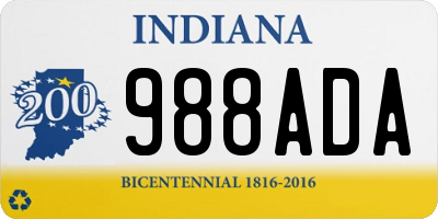 IN license plate 988ADA