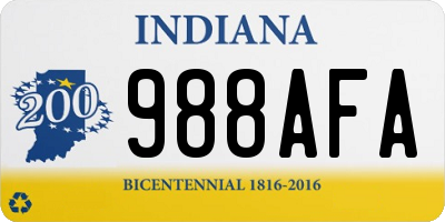 IN license plate 988AFA