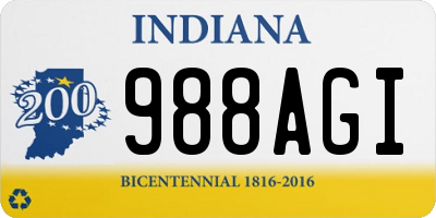 IN license plate 988AGI