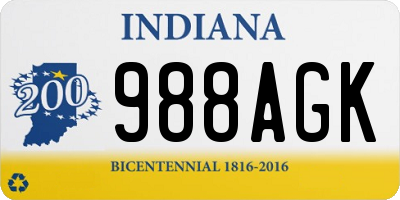 IN license plate 988AGK