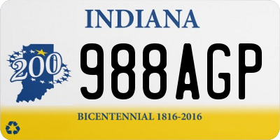 IN license plate 988AGP